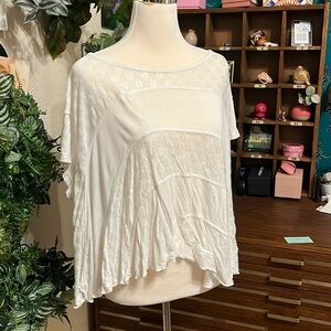 free people flowy white top sz s